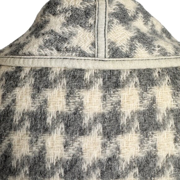 VNT WEILL PARIS HOUNDSTOOTH 100% WOOL COAT GRAY DOLMAN SLEEVE CHIC LARGE/XL - Picture 4 of 11